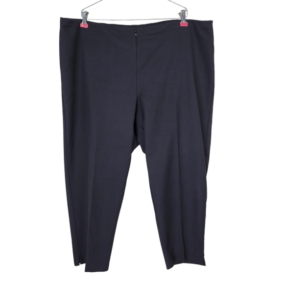 Karen Kane Crop Pants Plus Size 22W 43X25 Black Pleated Front Zip Slit Sides - Picture 1 of 11